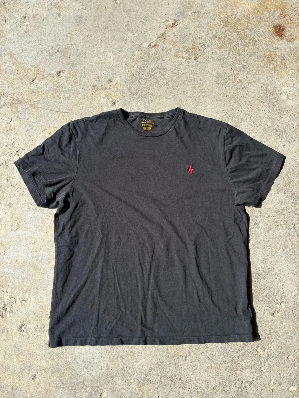 Men’s Polo by Ralph Lauren Black Short-Sleeve Crew Tee with Red Pony